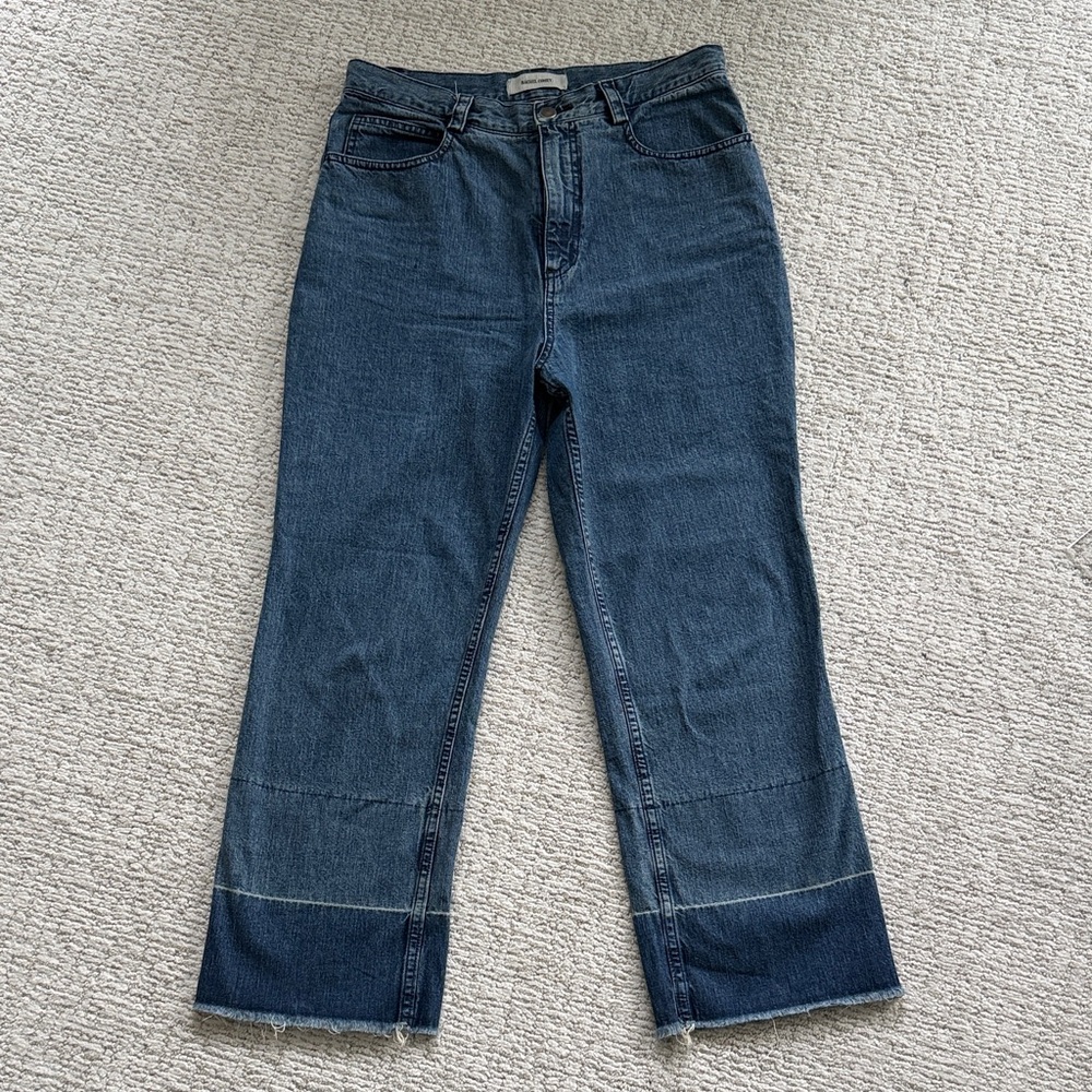 Rachel Comey Dark Blue Wide-Leg Jeans with Hem Panel